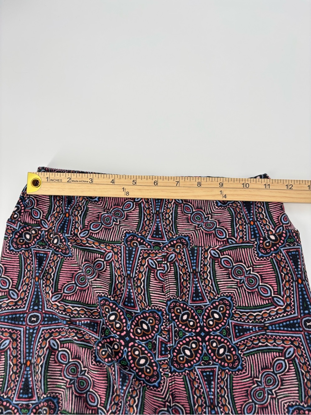 LuLaRoe OS Leggings Geometric Mandala Mosaic Tile Pink Blue Patterned Women - Picture 5 of 9